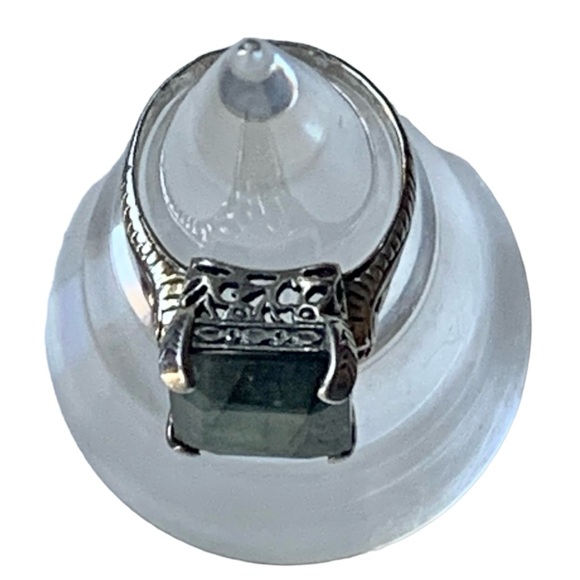 YS Labradorite Gemstone Sterling Silver Ornate Filigree Woman’s Ring Jewelry - Picture 8 of 12